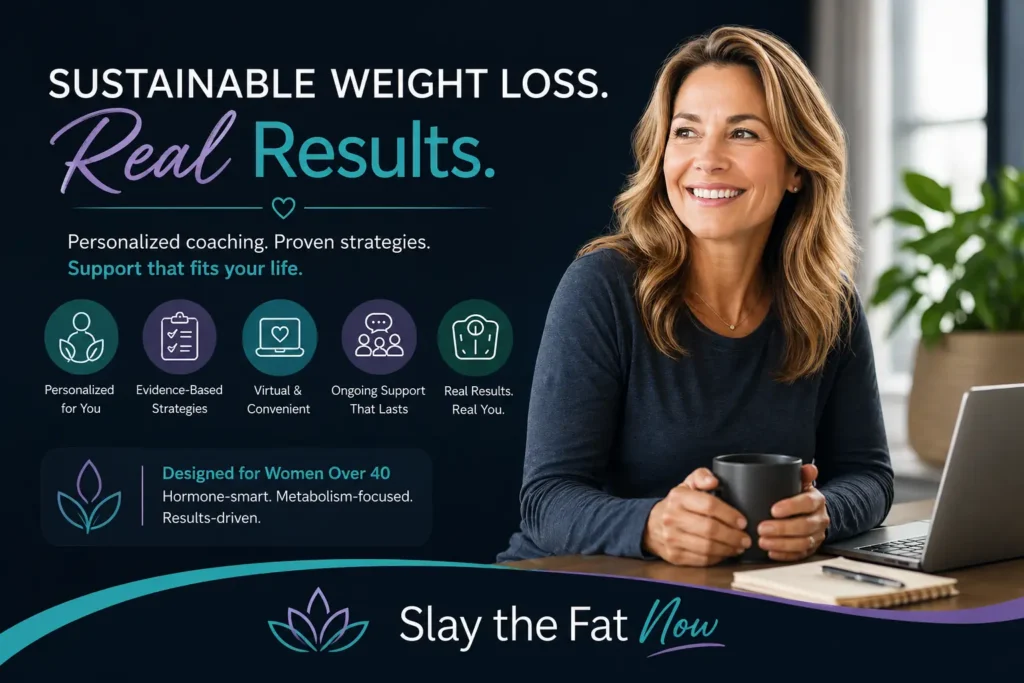 Sustainable Weight Loss for Women Over 40 Sustainable weight loss coaching for women over 40 with real results and personalized online support